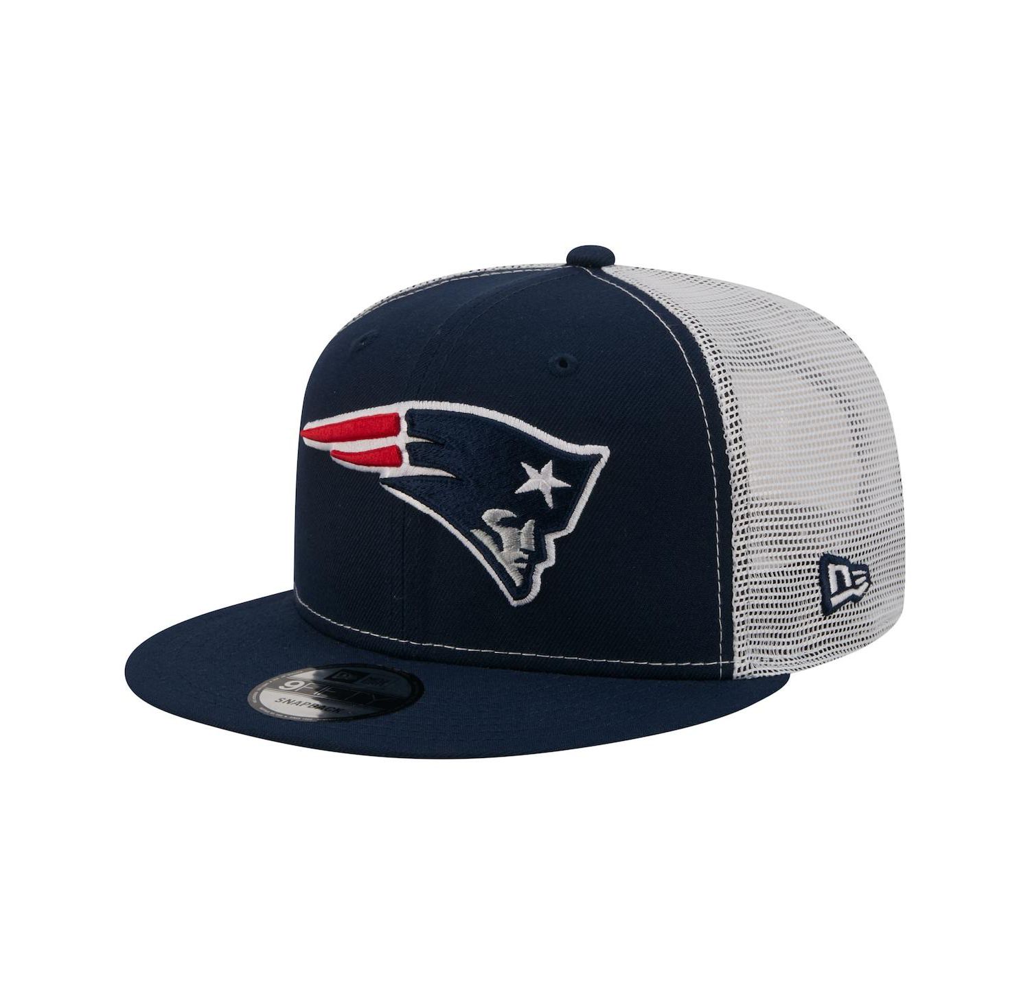 Men's Navy New England Patriots Core Team 9FIFTY Trucker Snapback Hat