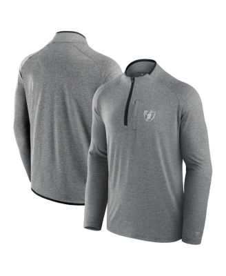 Men's and Women's Charcoal Las Vegas Raiders Front Office Performance Primary Quarter-Zip Jacket