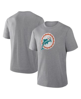 Men's Heather Gray Miami Dolphins Vintage Heritage Tribute Tri-Blend T-Shirt