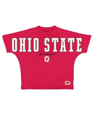 Women's Scarlet Ohio State Buckeyes Flannigan Oversized T-Shirt