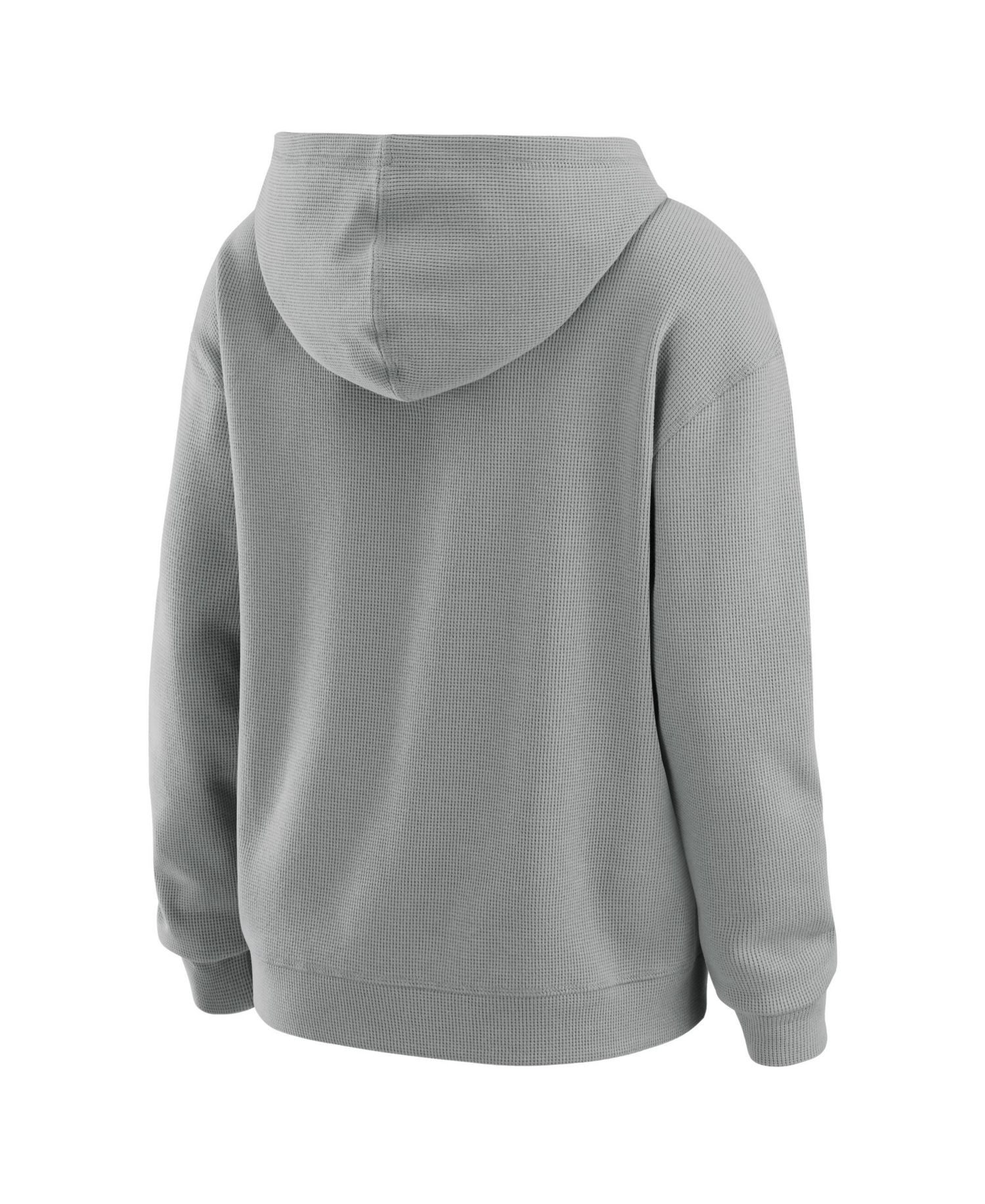 Women's Gray New York Yankees Plus Size Waffle-Knit Long-Sleeve Hoodie Lounge Pant Set