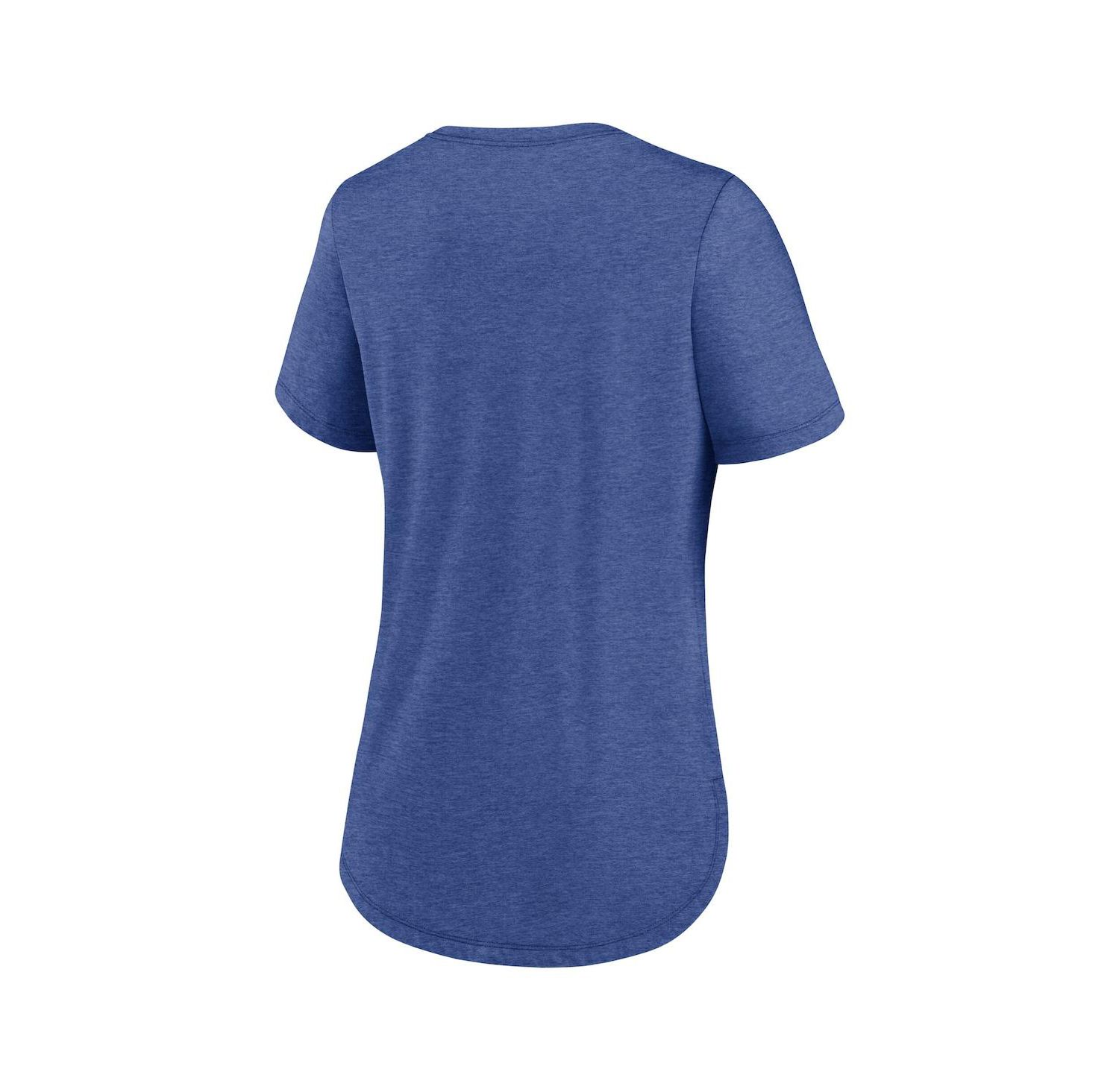 Women's Heather Royal Los Angeles Dodgers Arched Tri-Blend T-Shirt