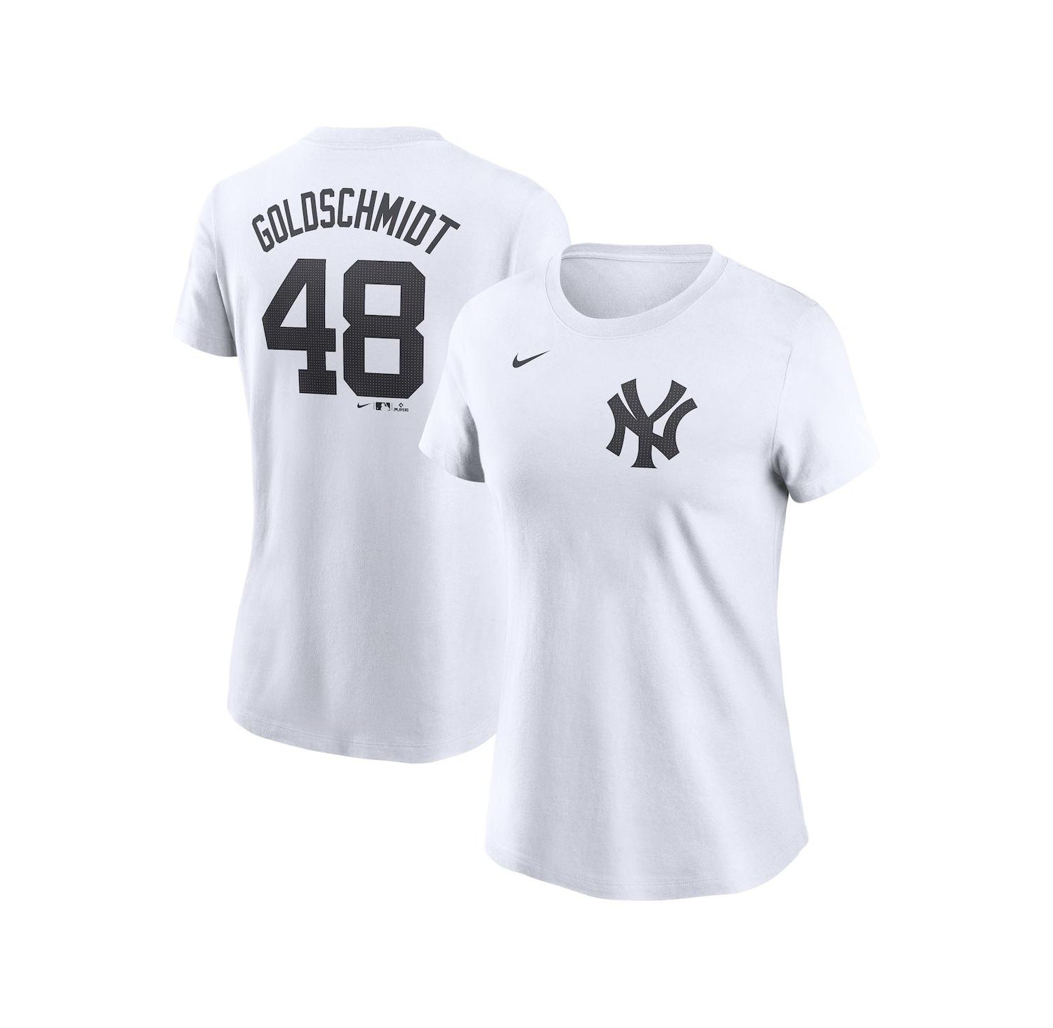 Women's Paul Goldschmidt White New York Yankees Cooperstown Collection Fuse Name & Number T-Shirt