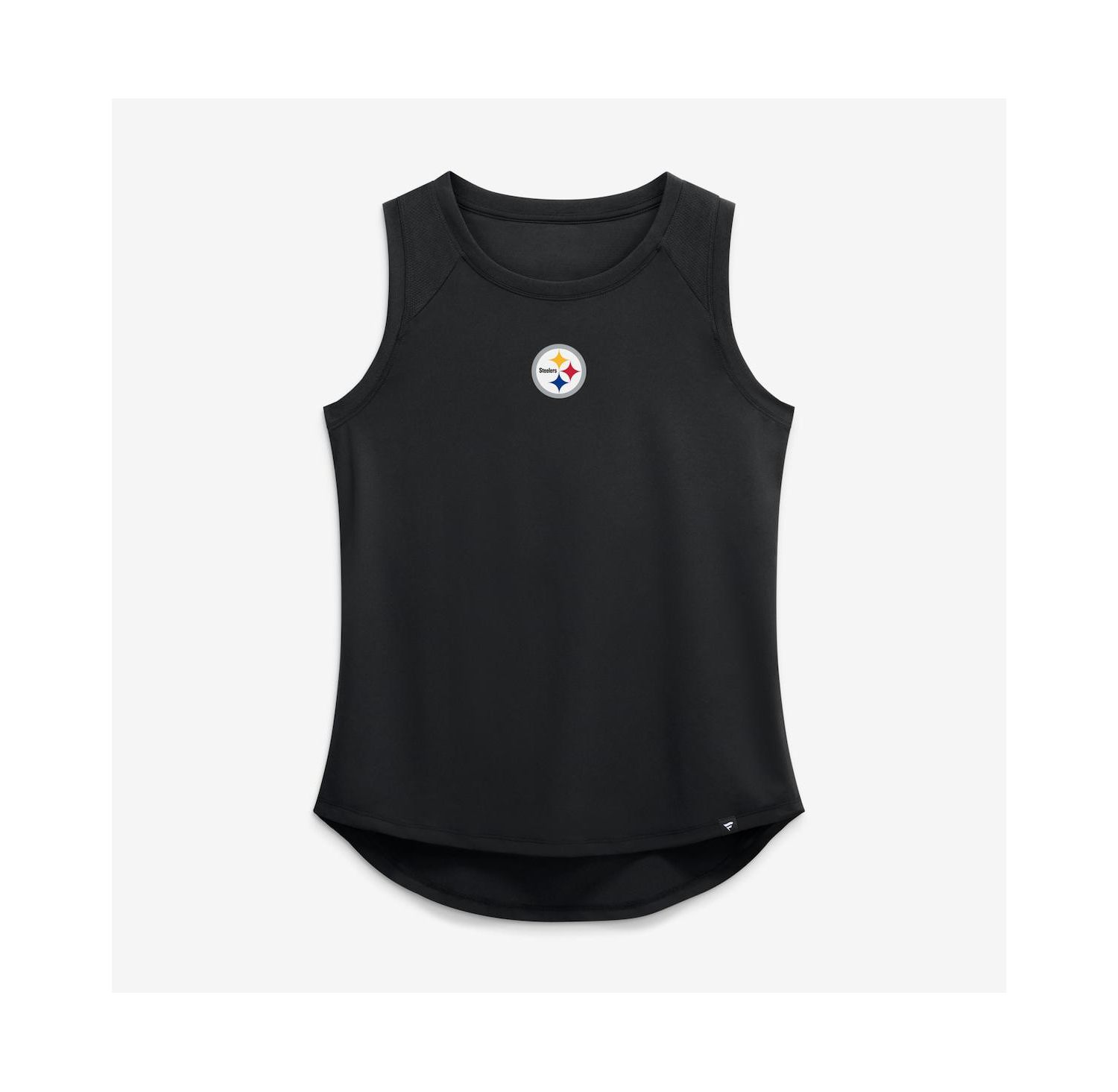 Women's Black Pittsburgh Steelers Draped Mesh Back Performance&iquest; Tank Top