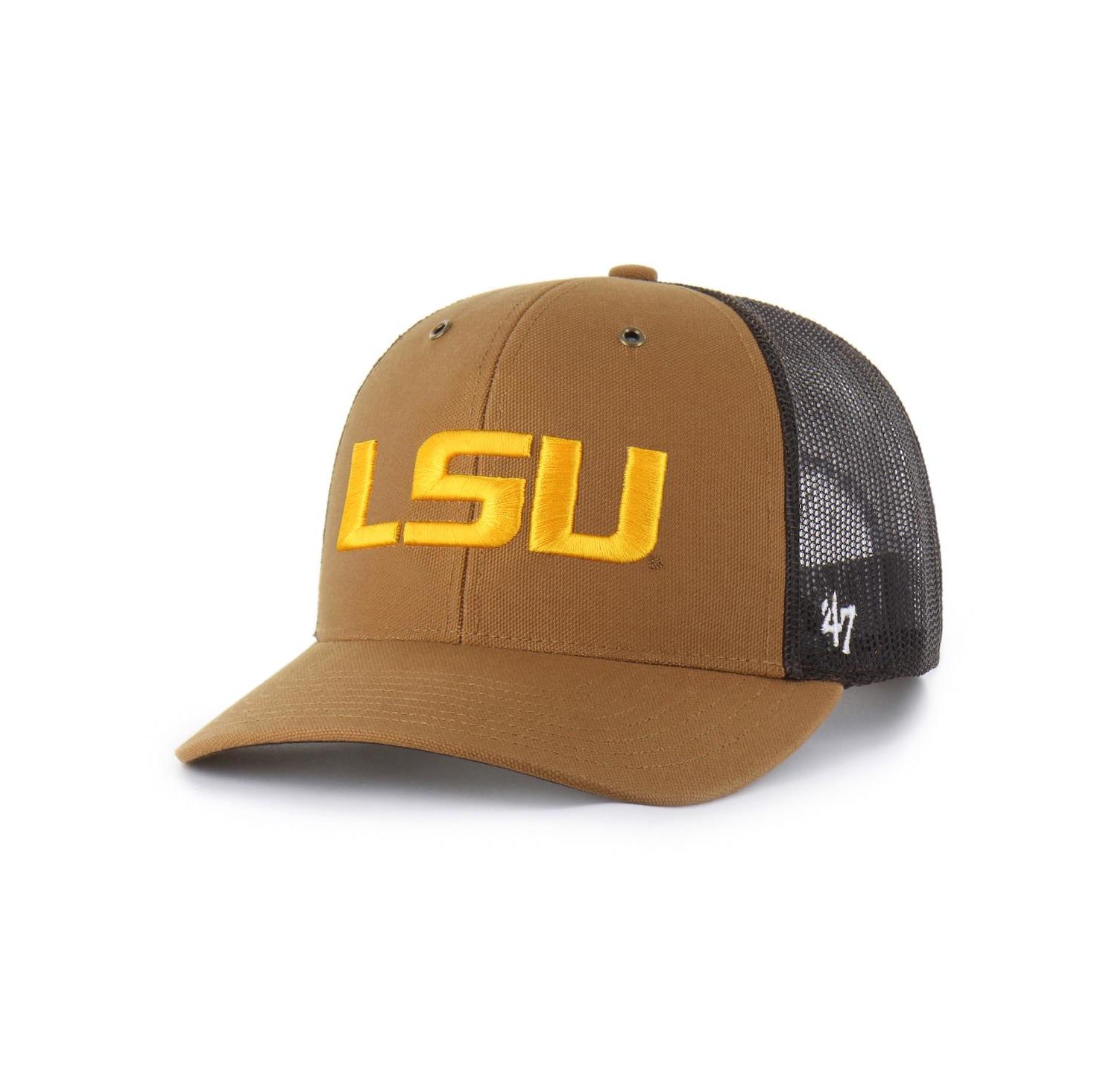 X Carhartt Men's and Women's Brown LSU Tigers Trucker Adjustable Hat