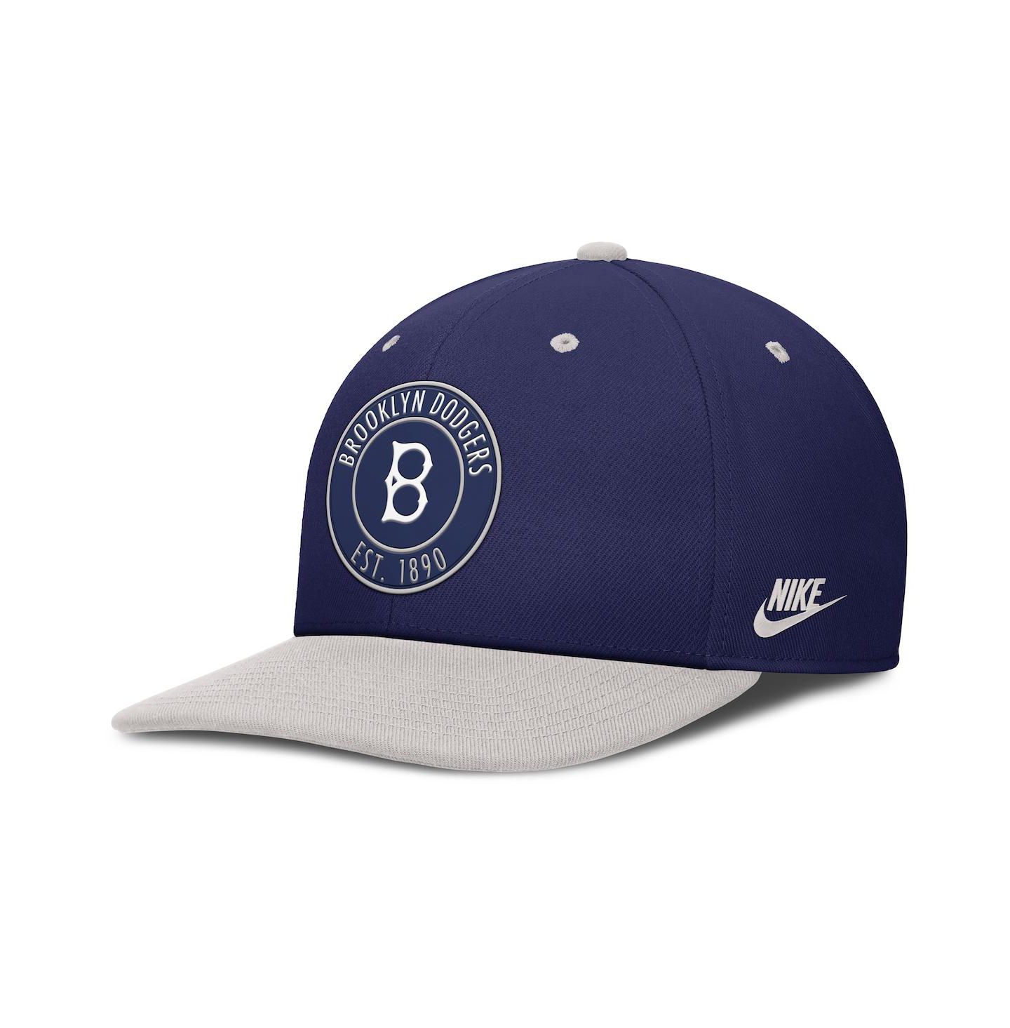 Мужская кепка Nike Navy/Silver Brooklyn Dodgers Cooperstown Collection Pro Dri-FIT Snapback Hat — фото 1