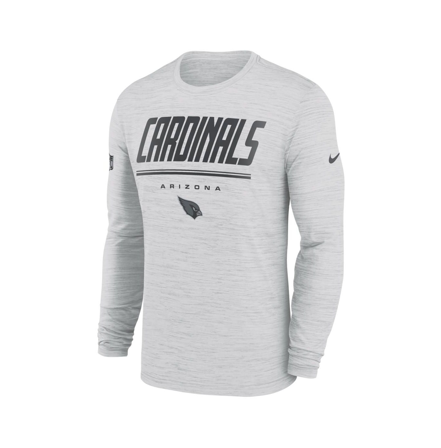 Мужская футболка Nike White Arizona Cardinals Sideline Offensive Transition Velocity Dri-FIT Long Sleeve — фото 2