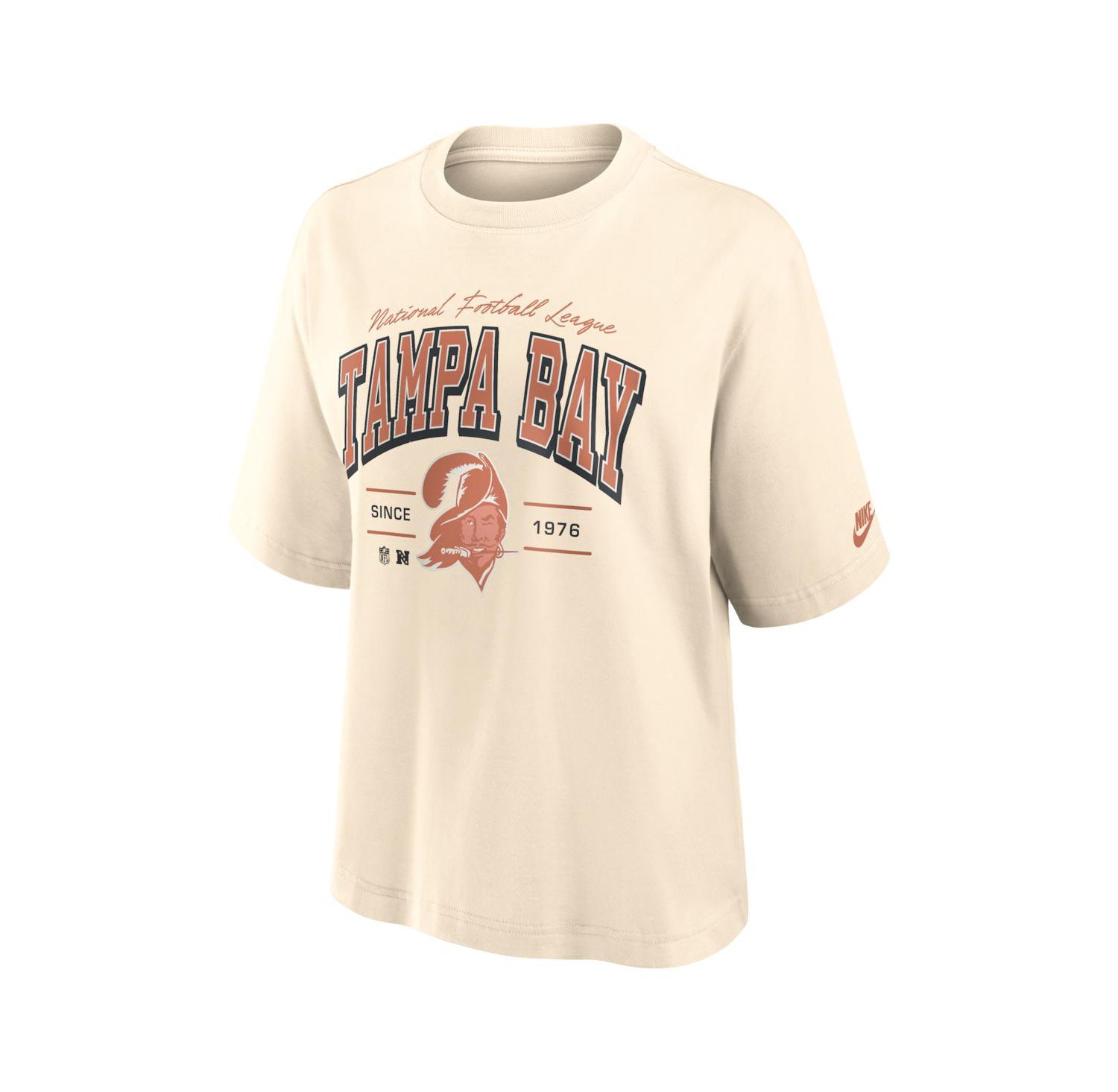 Women's Cream Tampa Bay Buccaneers Vintage Mod Boxy T-Shirt