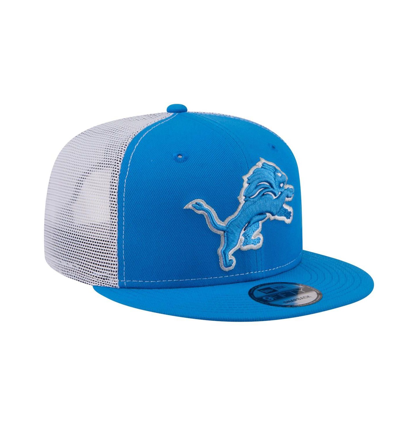 Мужская кепка New Era Blue Detroit Lions Core Team 9FIFTY Trucker Snapback Hat — фото 3