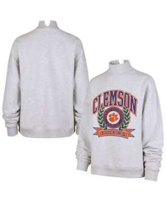 Women's Gray Clemson Tigers Laurel Arch Mock Neck Sweatshirt