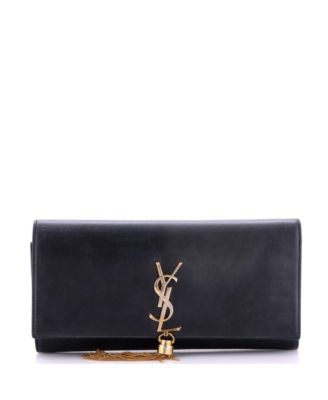 Long Classic Monogram Tassel Clutch Leather