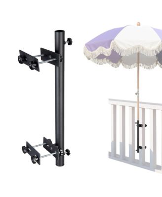 Patio Umbrella Holder Adjustable for Deck Railing Balcony Porch Patio Outdoor Restaurant Portable Cart