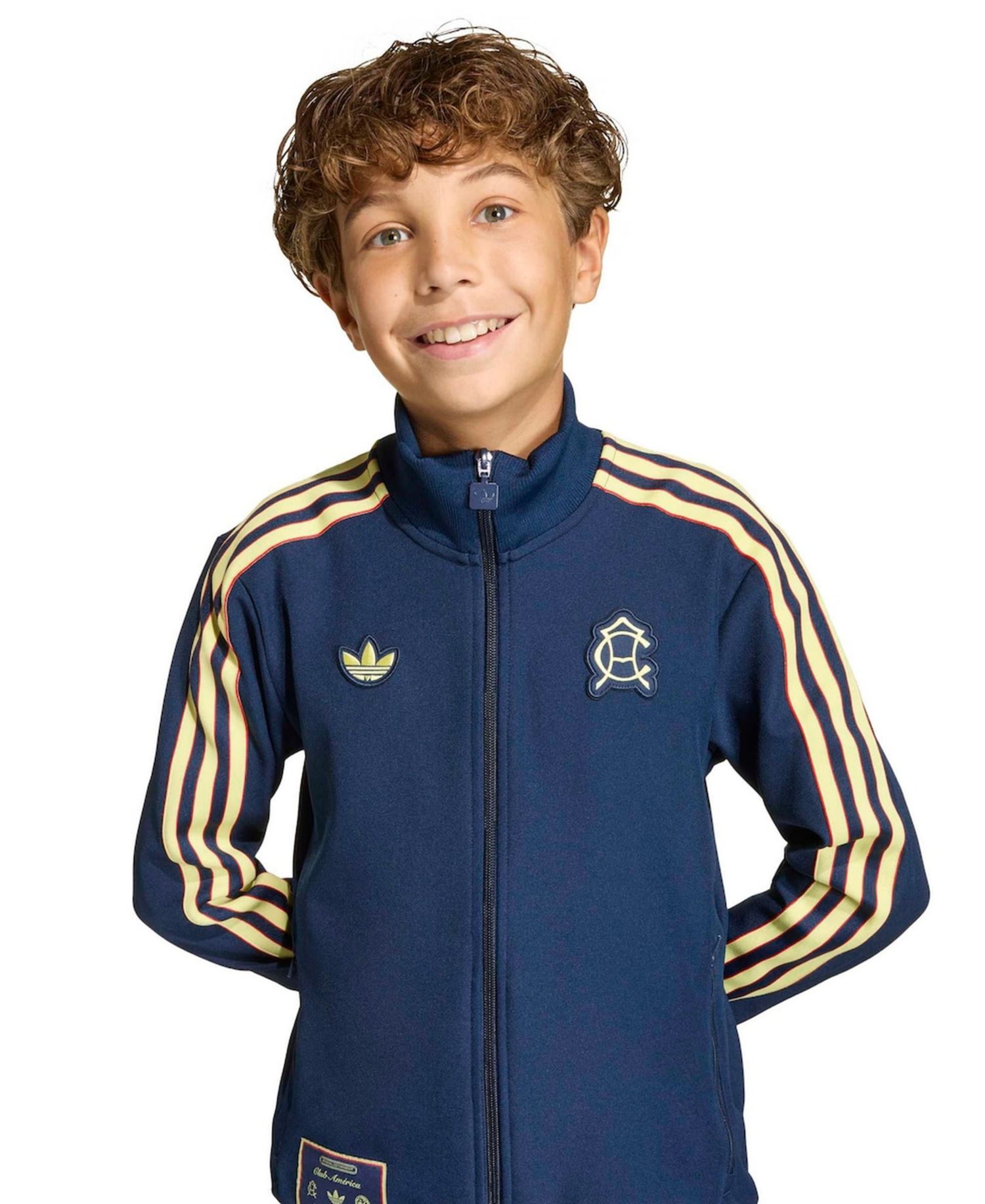 Big Boys and Girls Navy Club America Terrace Icons Full-Zip Track Top