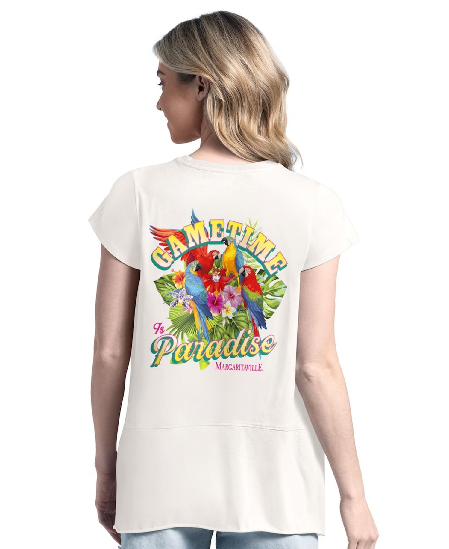 Women's Cream Baltimore Ravens Gametime Is Paradise T-Shirt