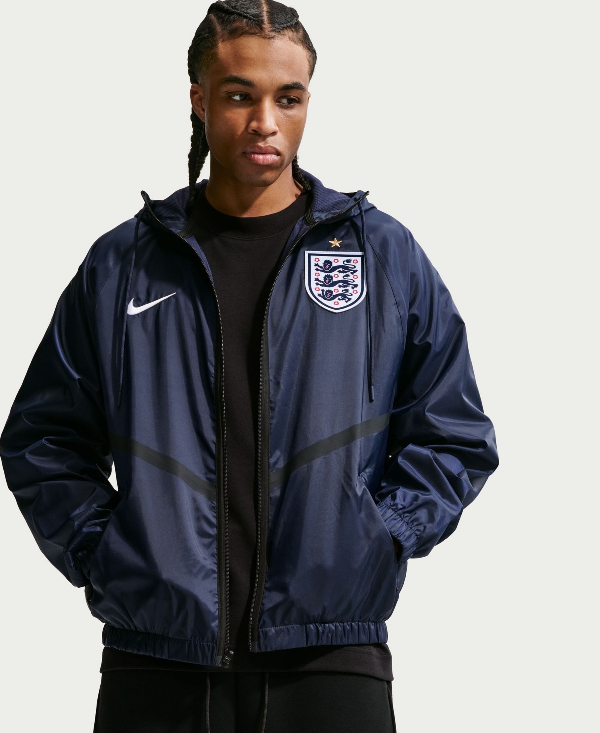 Nike Men's Navy England National Team 2026 Anthem Dri-fit Full-Zip Hooded Jacket