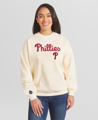 Women's Cream Philadelphia Phillies Heavyweight Crew Neck Sweatshirt