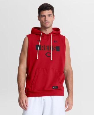 Men's Red Cincinnati Reds Authentic Collection Standard Issue Dri-FIT Sleeveless Hoodie