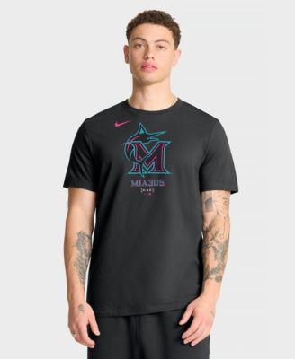 Men's Black Miami Marlins City Connect Large Logo T-Shirt