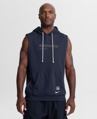 Men's Navy Denver Broncos Sideline Standard Issue Dri-FIT Sleeveless Hoodie