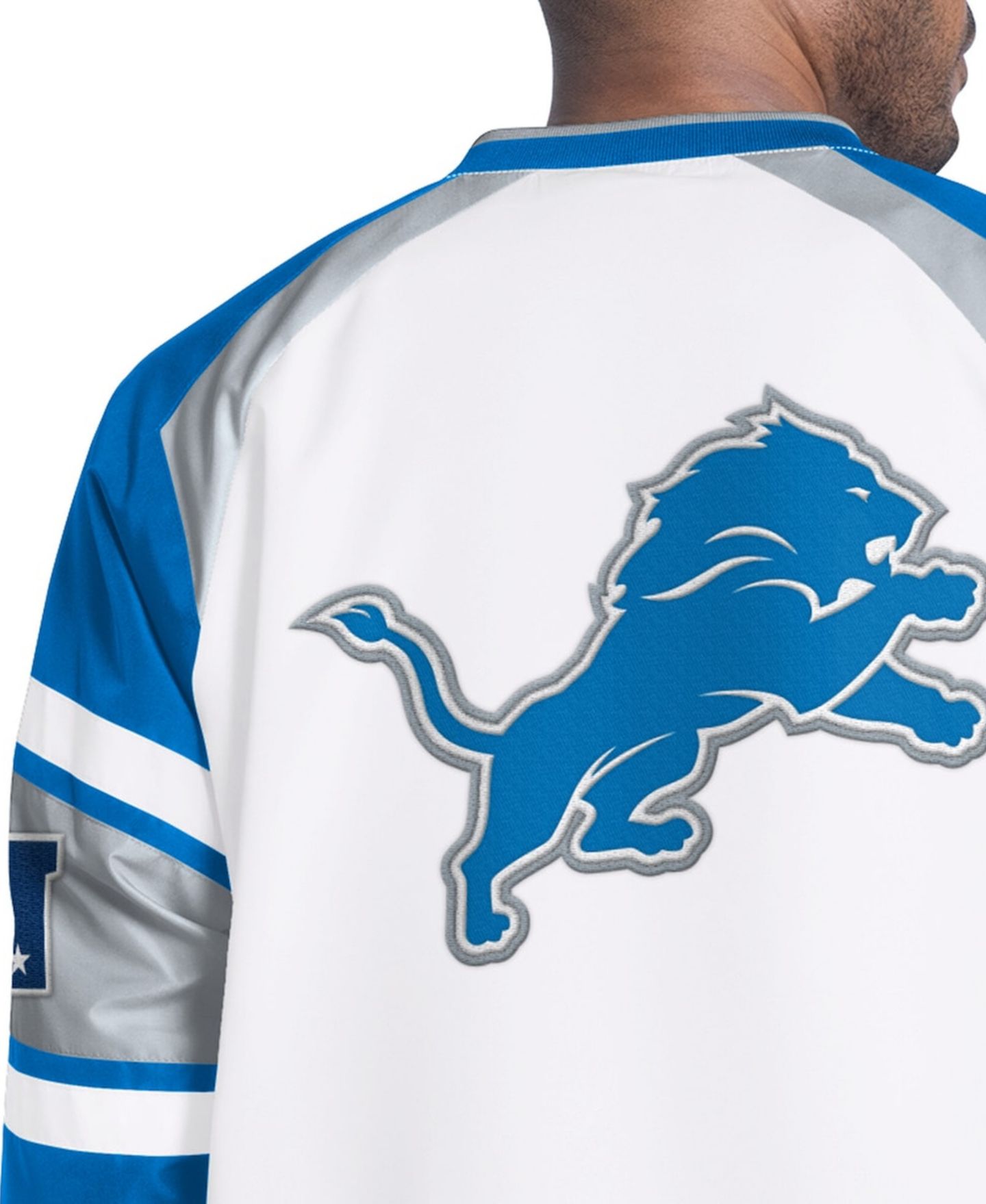 Мужская куртка Starter White Detroit Lions Infield Play Raglan Pullover — фото 4