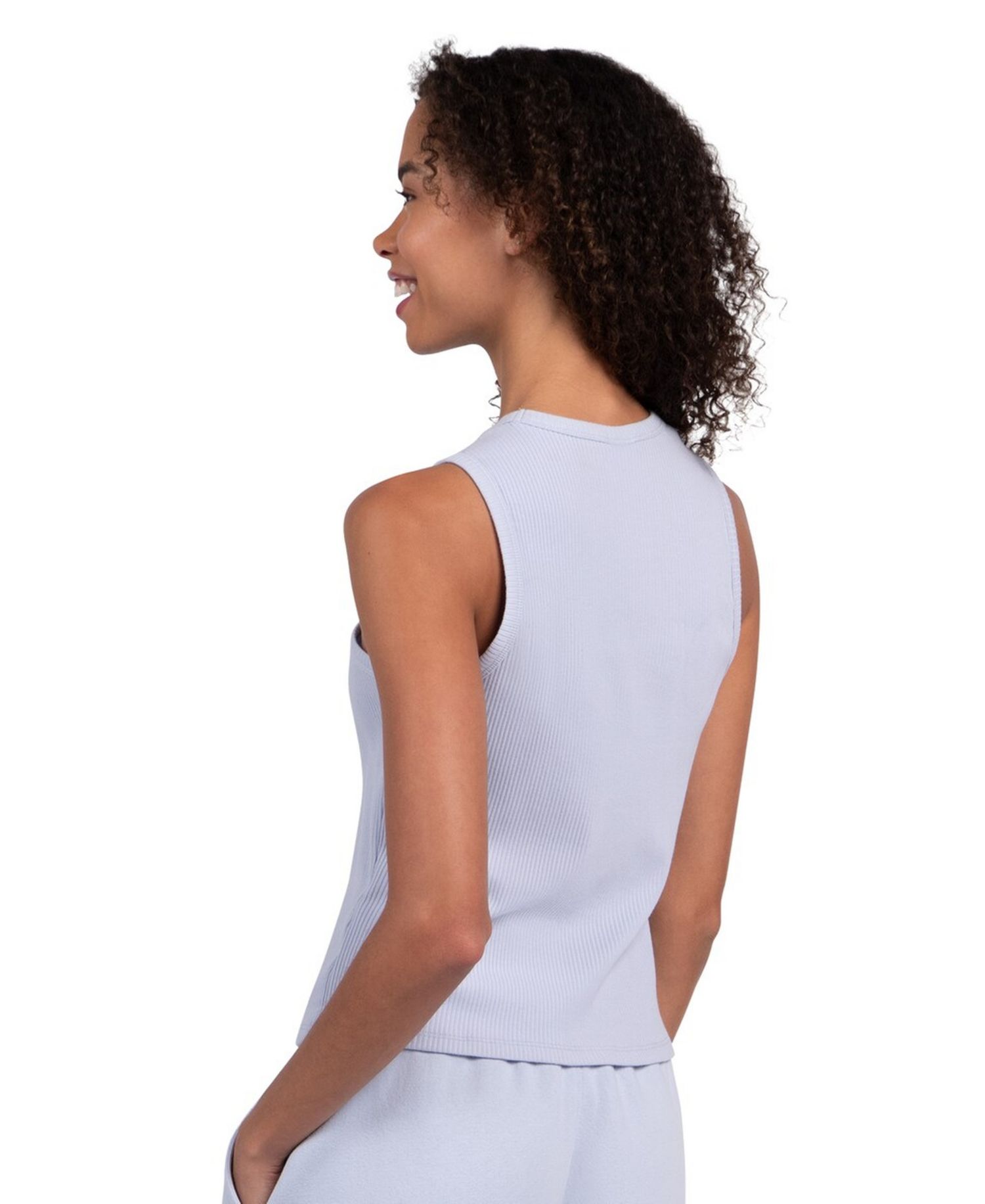 Women's Blue New York Knicks Pastel Ribbed Tank Top