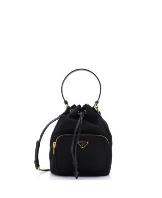 Small Drawstring Bucket Bag Tessuto