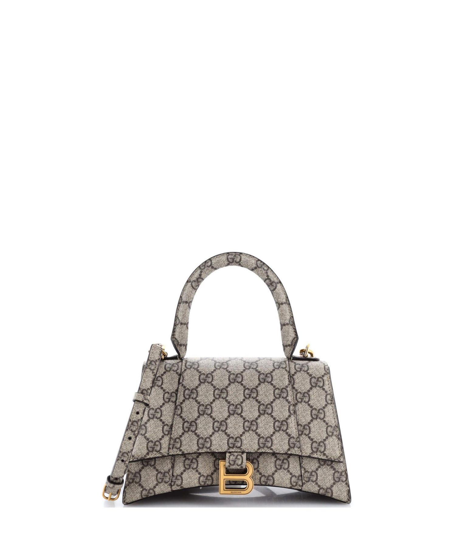 Small x Balenciaga The Hacker Project Hourglass Top Handle Bag GG Coated Canvas