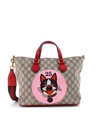 Small Convertible Soft Tote GG Coated Canvas with Applique