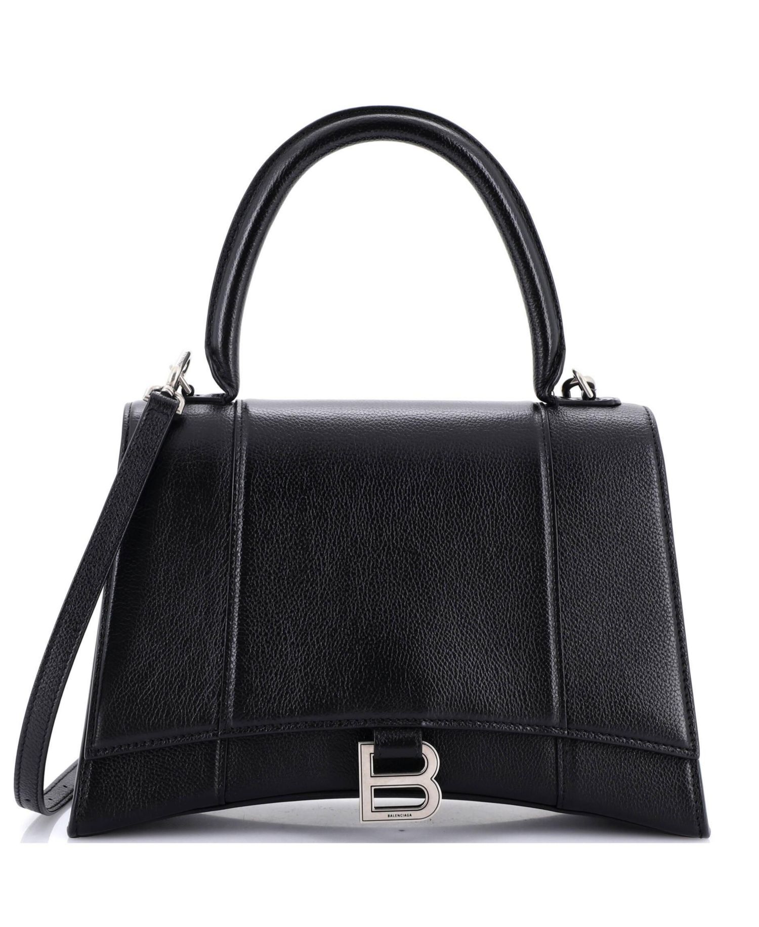 Medium Hourglass Top Handle Bag Leather