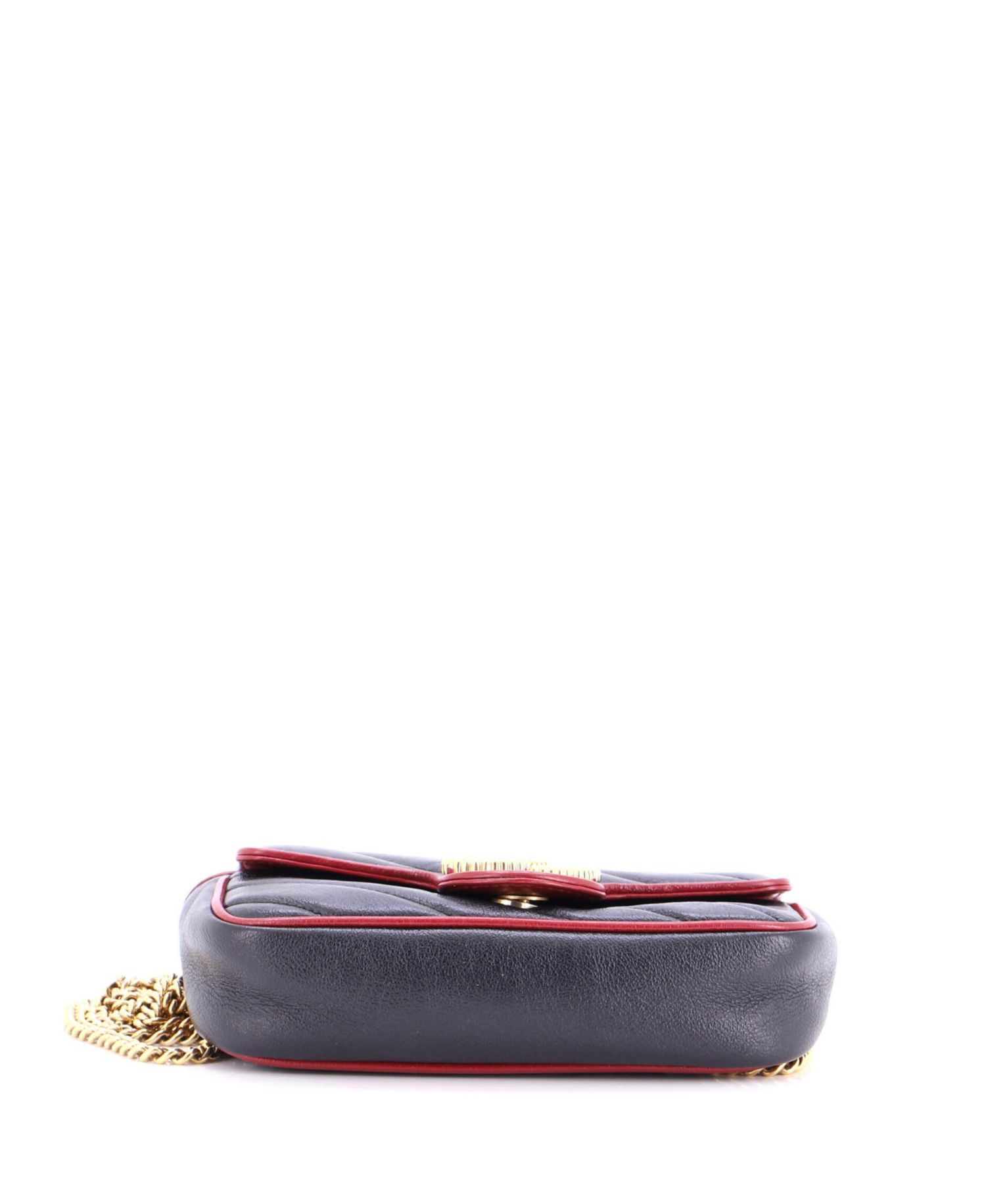 Super Mini GG Marmont Flap Bag Diagonal Quilted Leather