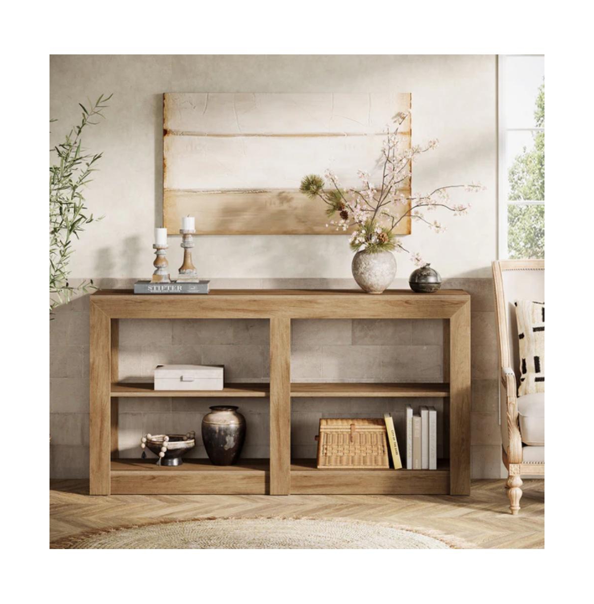 Slickblue Entryway Console Table 3-Tier Storage Design for Living Room and Hallway Use