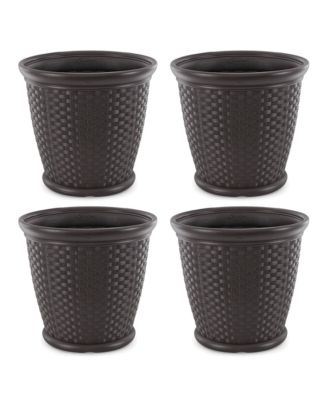 Sonora 22" Wicker Decorative Garden Flower Planter, (4 Pack)