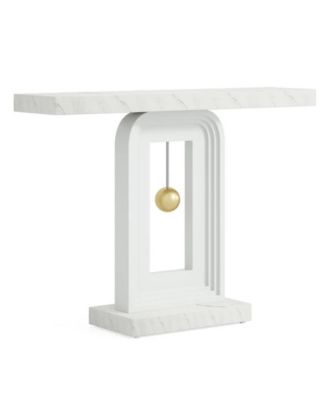 Elegant Console Sofa Table with Gold Decor for Entryway and Home Accent Display