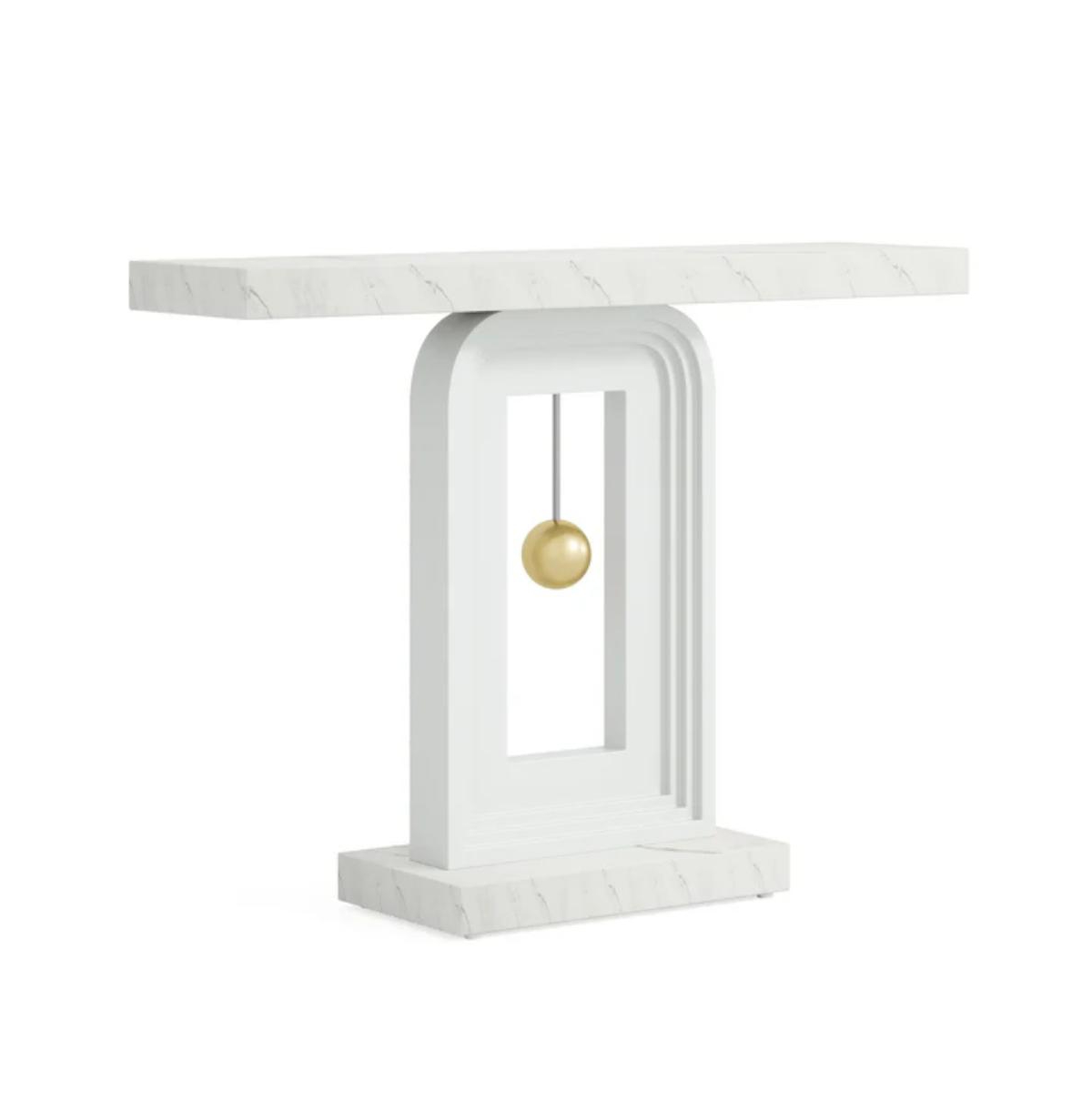 Slickblue Elegant Console Sofa Table with Gold Decor for Entryway and Home Accent Display