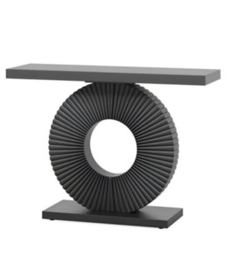 Modern Wood Console Table with Geometric Base