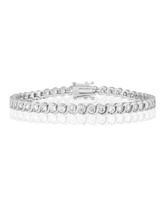 Radiant Round CZ Polished Wave Design Tennis Bracelet