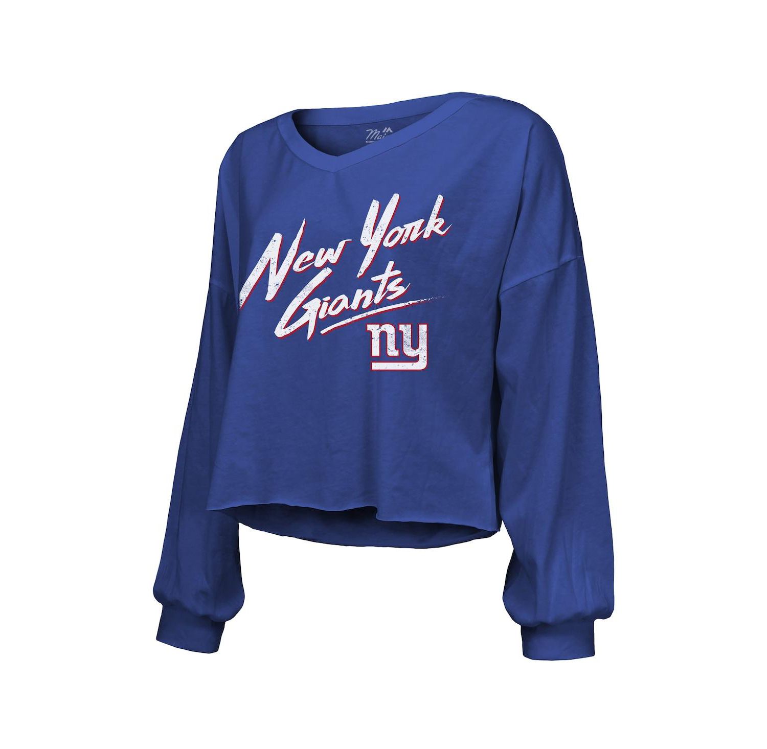Women's Cam Skattebo Royal New York Giants Script Name & Number Long Sleeve T-Shirt