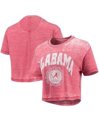 Women's Crimson Alabama Crimson Tide Edith Burnout Crop T-Shirt