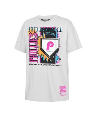 Big Boys and Girls White Philadelphia Phillies Cooperstown Neon Field Shock T-Shirt