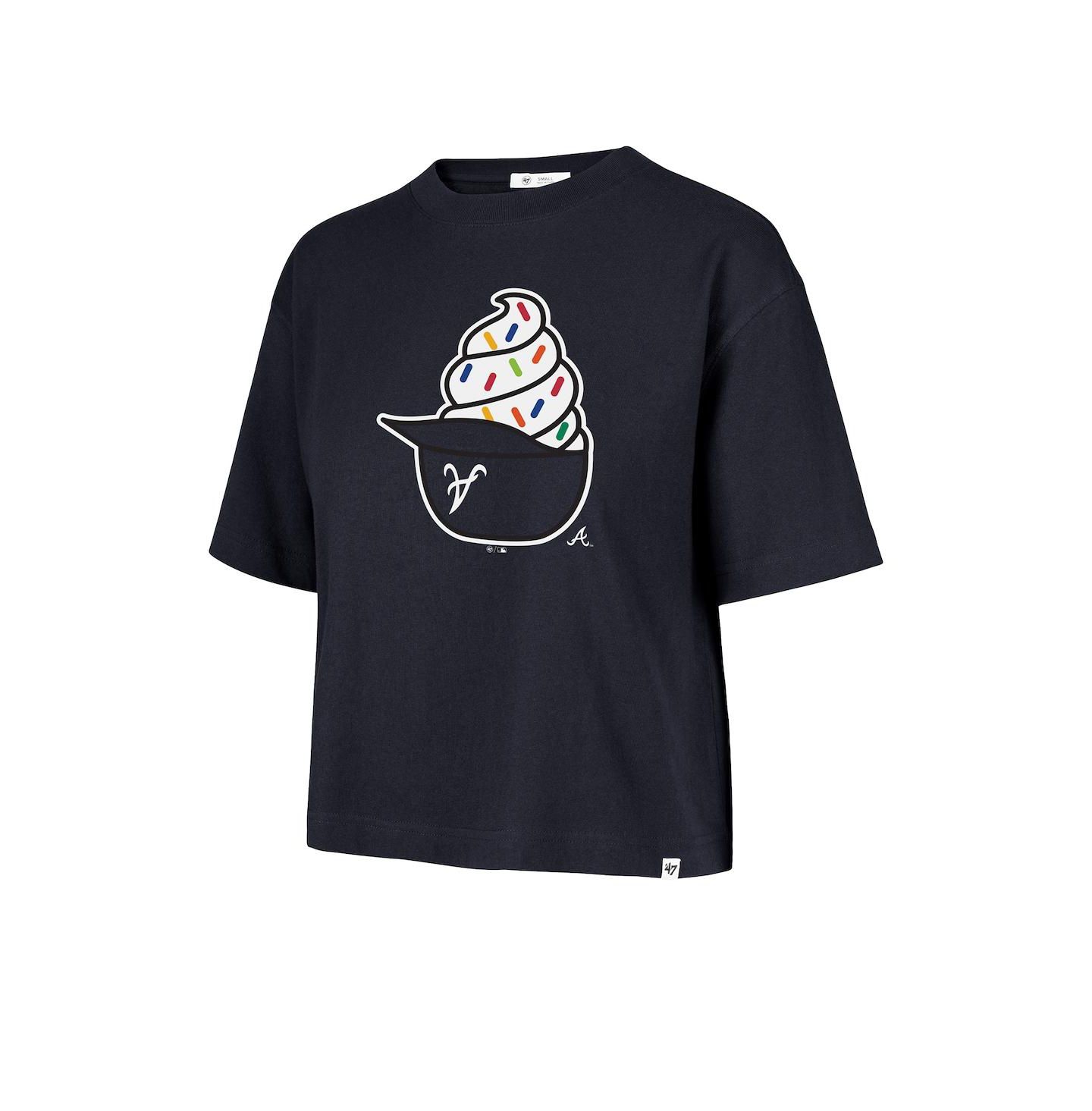 Женская футболка '47 Brand Navy Atlanta Braves Ice Cream Helmet — фото 3