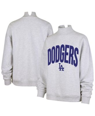 Women's Heather Gray Los Angeles Dodgers Subtle Muse Mock Neck Sweatshirt