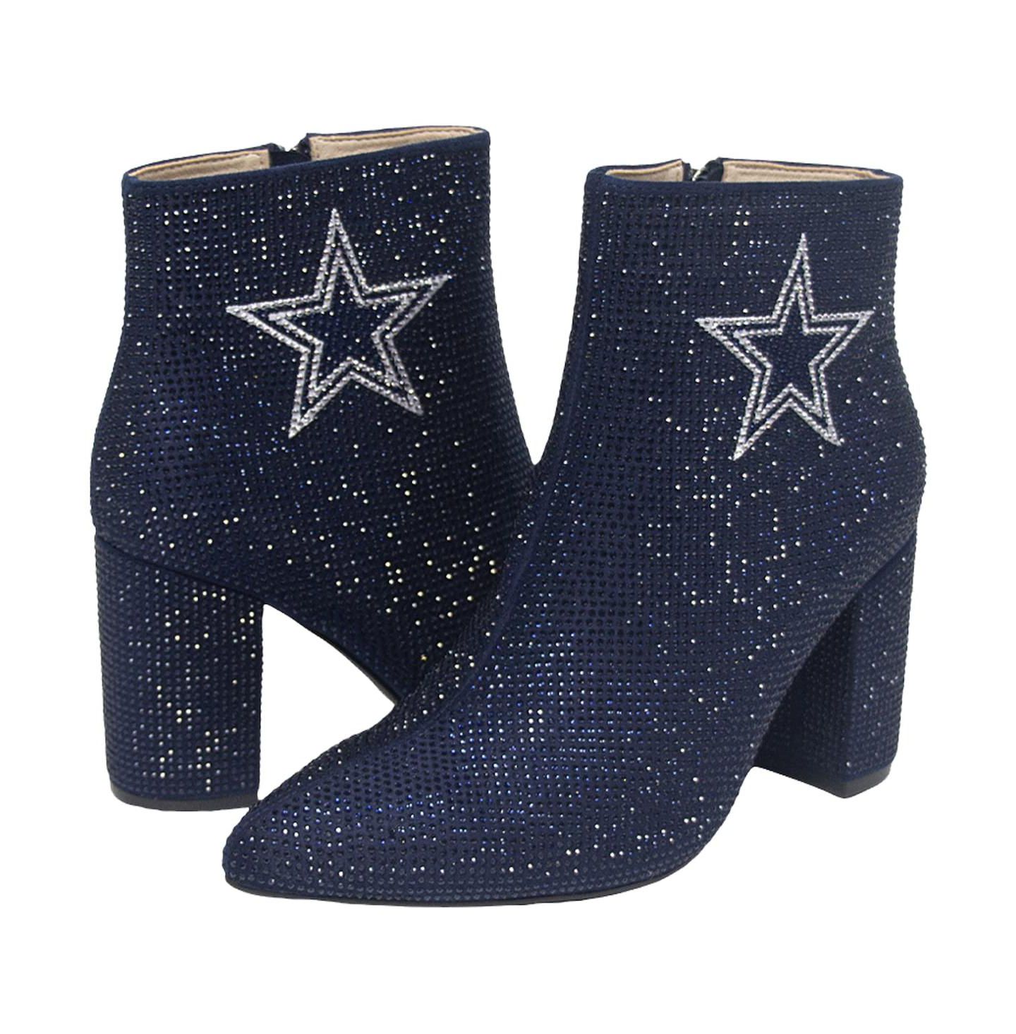 Женские ботинки Cuce Navy Dallas Cowboys Crystal Heel Booties — фото 1
