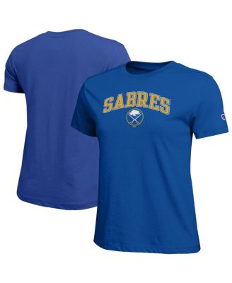 Women's Royal Buffalo Sabres Arch Mascot Logo T-Shirt