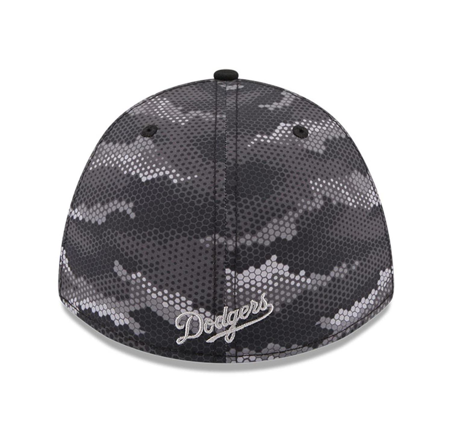 Men's Black Los Angeles Dodgers Camo 39THIRTY A-Frame Flex Hat