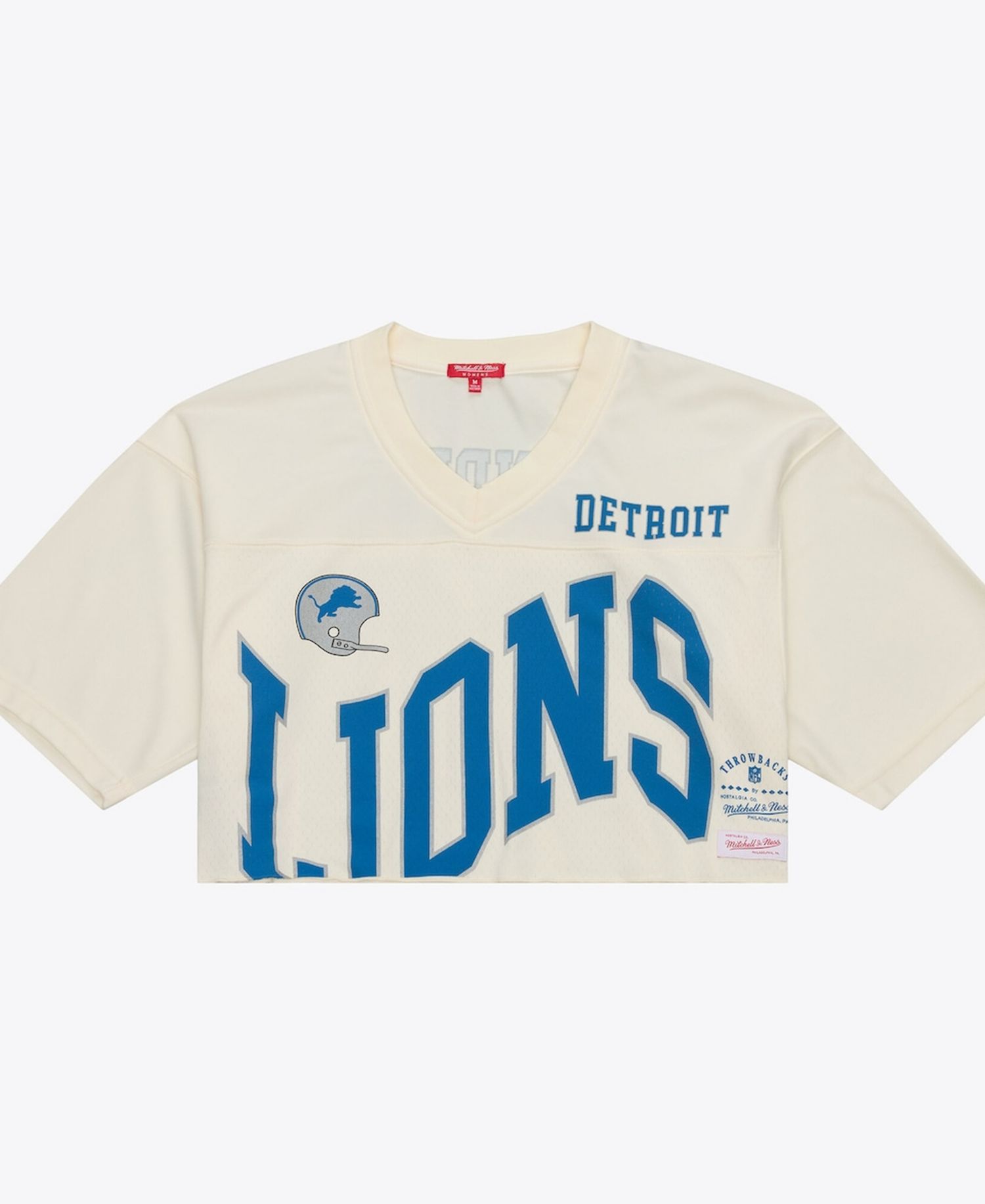 Women's Barry Sanders Cream Detroit Lions Retired Player Cropped Fashion Jersey