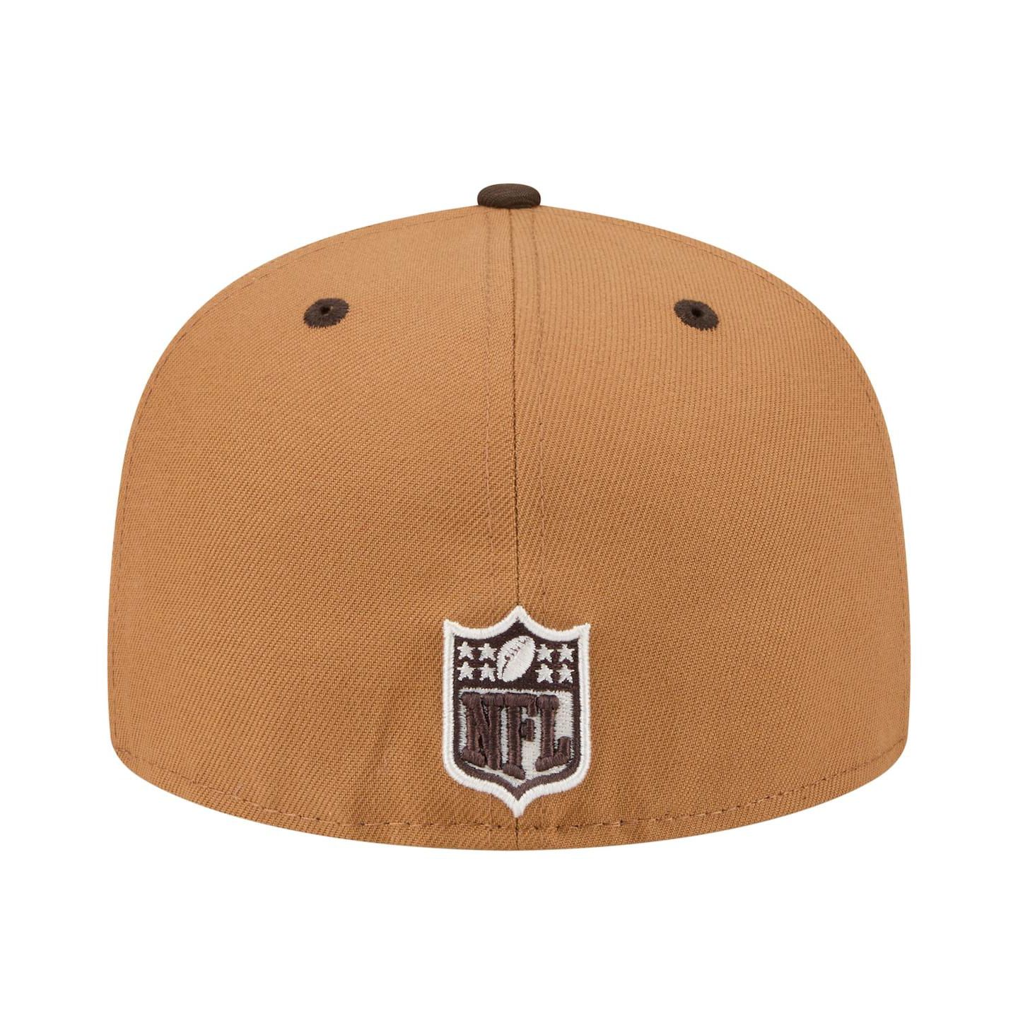 Мужская кепка New Era Light Brown/Dark Brown Kansas City Chiefs Two-Tone Walnut 59FIFTY Fitted Hat — фото 3