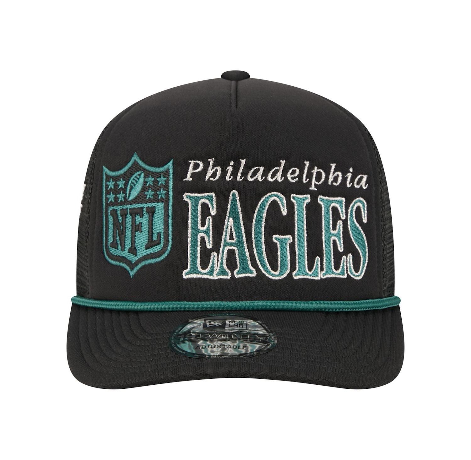 Men's Black Philadelphia Eagles Throwback Foam 19TWENTY Adjustable Hat