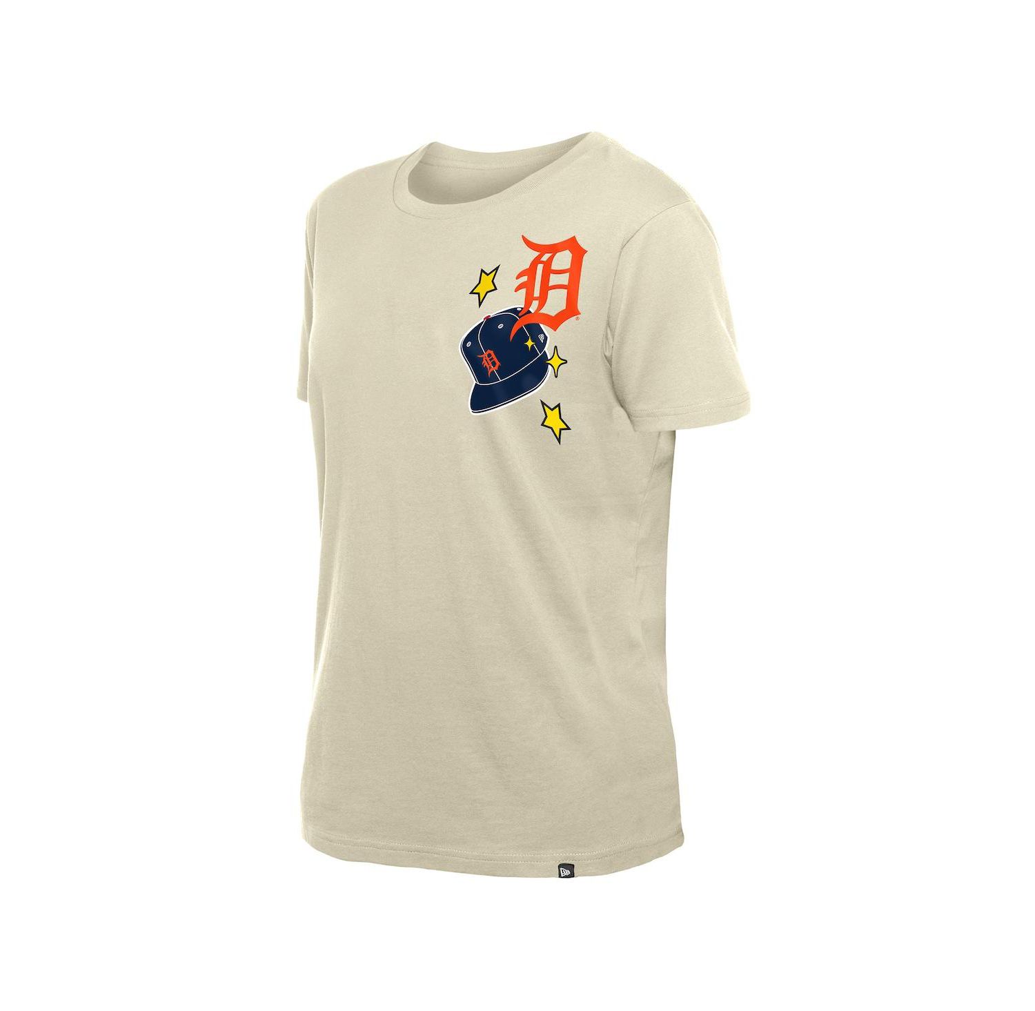 Women's Cream Detroit Tigers Stars Cap T-Shirt