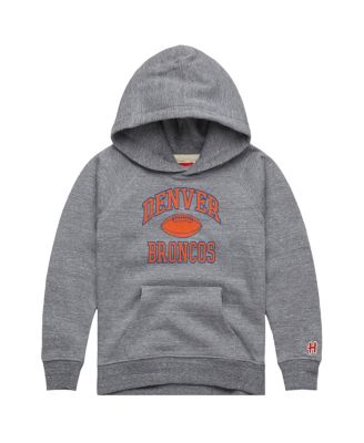 Big Boys and Girls Gray Denver Broncos Gridiron Tri-Blend Hoodie