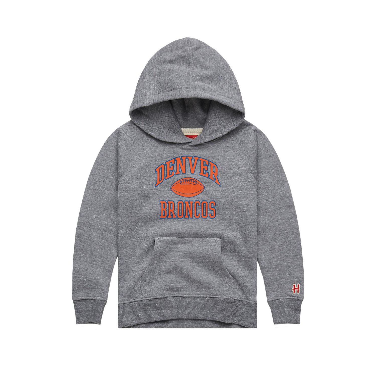 Big Boys and Girls Gray Denver Broncos Gridiron Tri-Blend Hoodie